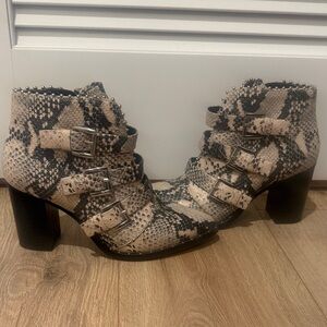 Steve Madden Snake Print Ankle Boots
